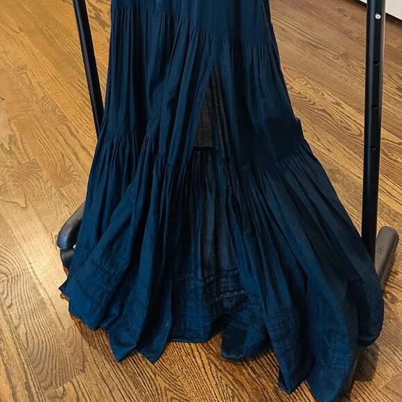 Veronica Beard Satori Eyelet Blue Short Sleeve Maxi Dress | Size 0 - Picture 13 of 16